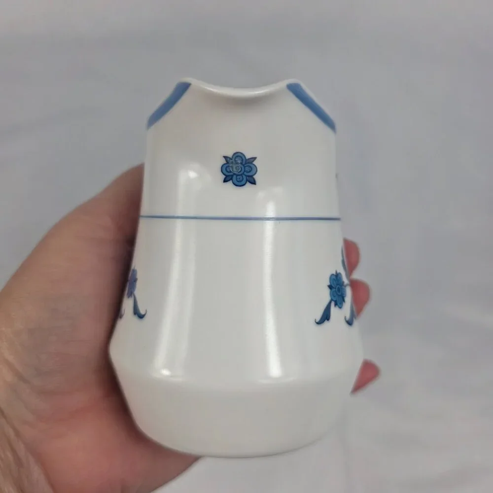 Noritake Blue Haven Creamer White with Blue Flowers & Bands